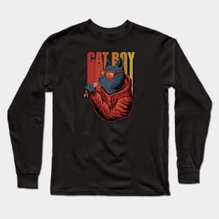 Cat boy eyeglasses Long Sleeve T-Shirt